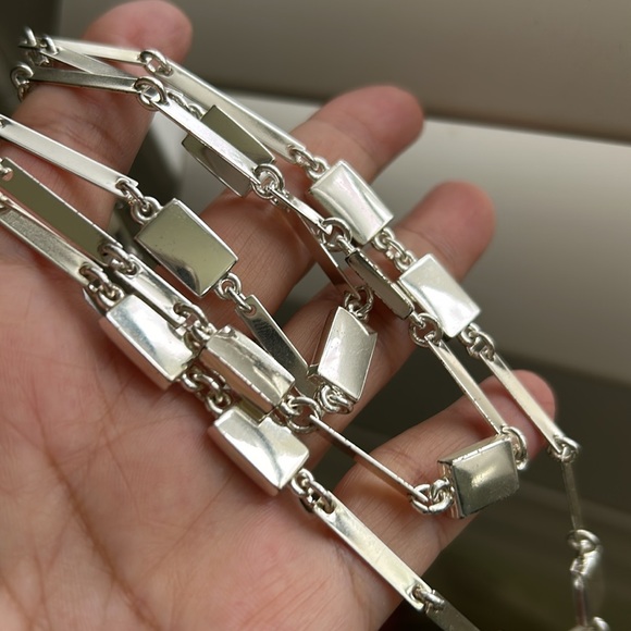 🖤ROBERT LEE MORRIS SOHO shiny silver plated multi-strand necklace - Picture 5 of 10